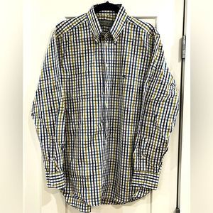 - Etro multicolor duo-print paisley plaid buttonfront cotton collared shir…